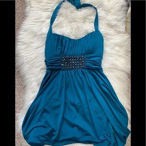 NEW Speckless Teal Halter Dress Size Small